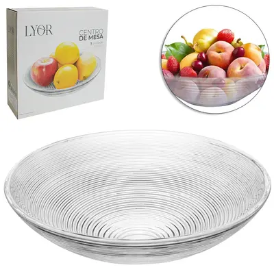 CENTRO DE MESA DE VIDRO REDONDO ESPIRAL 9,5X28,5CM DE Ø