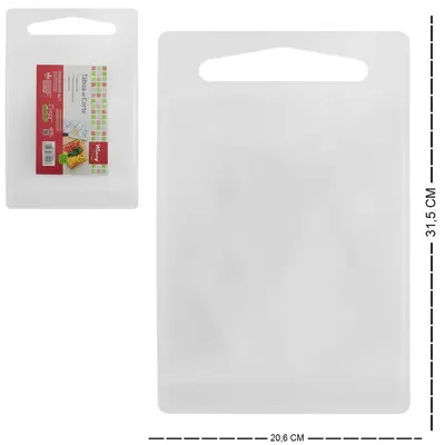 TABUA DE CORTE DE PLASTICO RETANGULAR BRANCO RUNRI 31,5X20,6CM