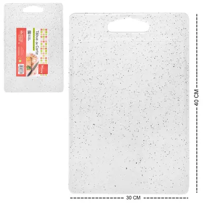 TABUA DE CORTE DE PLASTICO RETANGULAR GRANITO STONE 40X30CM