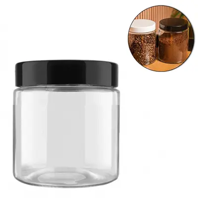 POTE DE VIDRO REDONDO COM TAMPA DE PLASTICO 850ML