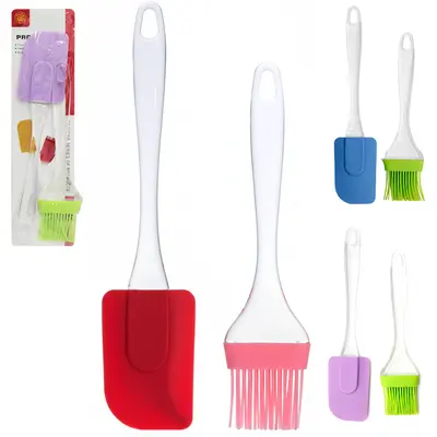 ESPATULA DE PAO DURO + PINCEL CULINARIO DE SILICONE CABO ACRILICO
