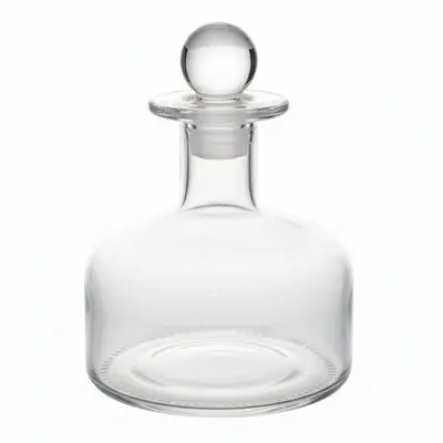 GARRAFA DECORATIVA DE VIDRO COM TAMPA 300ML