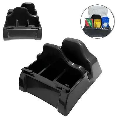PORTA GUARDANAPO E SACHE DE PLASTICO COM CORTADOR PRETO 15X14,5X10CM