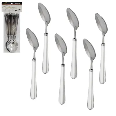 COLHER DE MESA DE INOX CABO ACRILICO TOP CASA COM 6 PECAS 19CM