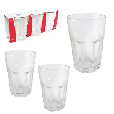 JOGO DE COPO DE VIDRO VITAMINA CASA BLANCA COM 3 PECAS 360ML