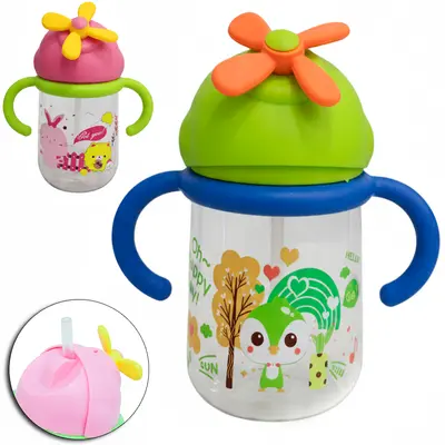 COPO BABY COM TAMPA E CANUDO + ALCA DE PLASTICO 500ML