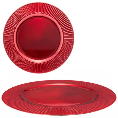 SOUSPLAT DE PLASTICO REDONDO PRIMER VERMELHO 33CM DE Ø