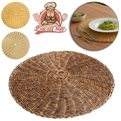 TOALHA LUGAR AMERICANO DE PVC REDONDA TIPO VIME 38CM DE Ø BONS CHEFF
