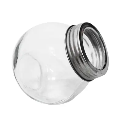 POTE BALEIRO DE VIDRO COM TAMPA DE METAL 180ML