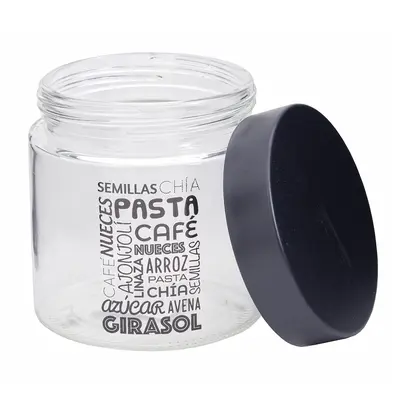 POTE DE VIDRO REDONDO COM TAMPA DE METAL 800ML
