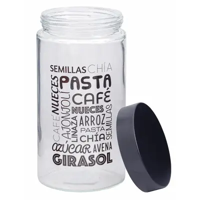POTE DE VIDRO REDONDO COM TAMPA DE METAL 1500ML