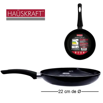 FRIGIDEIRA REVESTIDA CERAMICA ANTIADERENTE CABO EMBORRACHADO BLACK HAUSKRAFT 22CM DE Ø 1L