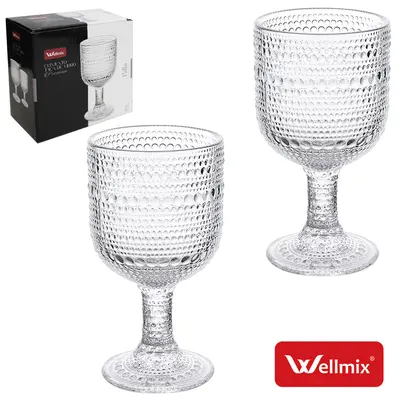 JOGO DE TACA DE VIDRO PARA AGUA / VINHO PREMIUM PALLA COLLECTION TRANSPARENTE COM 2 PECAS 255ML