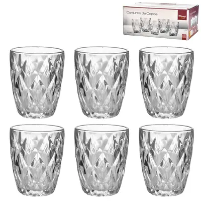 JOGO DE COPO DE VIDRO COM 6 PECAS 290ML