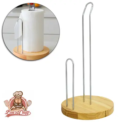 PORTA PAPEL TOALHA DE MESA ARAMADO COM BASE DE MADEIRA MDF 29X14,5CM BONS CHEFF