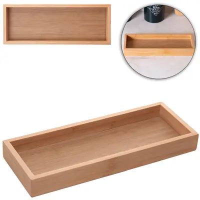 BANDEJA DE BAMBU RETANGULAR 28X11X3CM