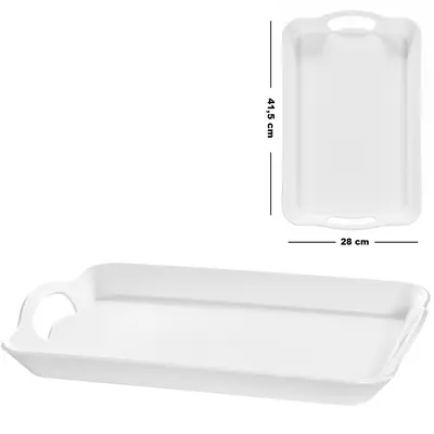 BANDEJA DE PLASTICO RETANGULAR COM ALCA SERENITY 41,5X28X4,2CM