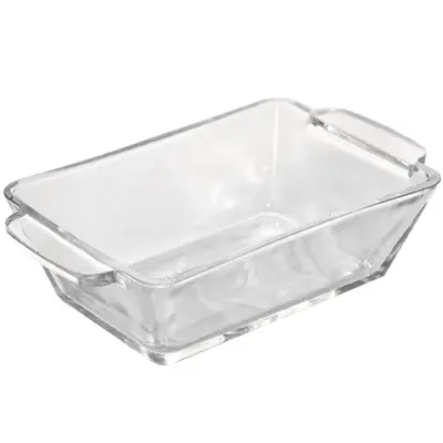 TIGELA DE VIDRO RETANGULAR PARA SOBREMESA COM ALCA 140ML