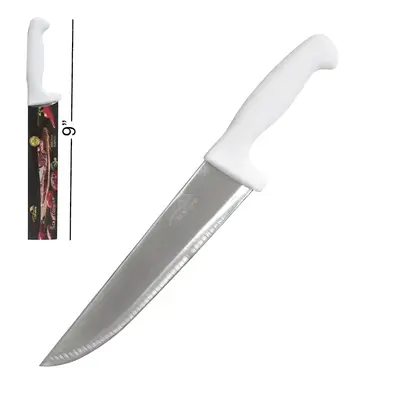 FACA DE COZINHA DE INOX 9'' CABO PLASTICO BRANCO PREMIUM TOP CASA