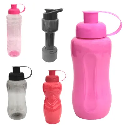GARRAFA SQUEEZE DE PLASTICO PET POP SORTIDO COM TAMPA E ALCA