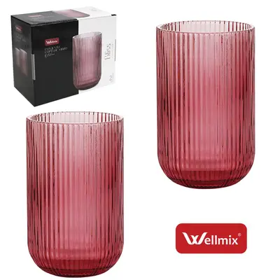JOGO DE COPO DE VIDRO PREMIUM BLISS COLLECTION MARSALA COM 2 PECAS 450ML