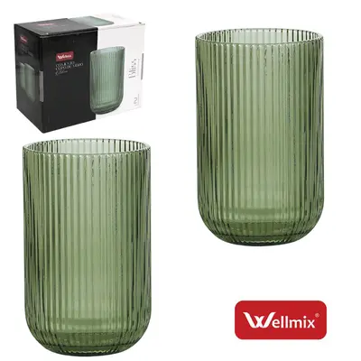 JOGO DE COPO DE VIDRO PREMIUM BLISS COLLECTION VERDE ESCURO COM 2 PECAS 450ML