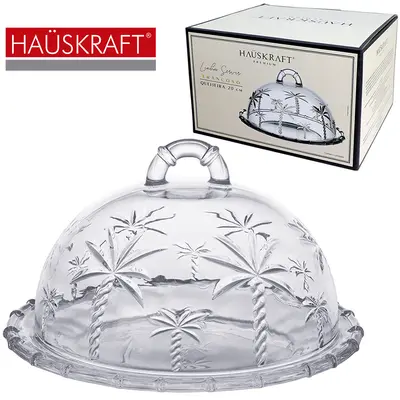 QUEIJEIRA DE VIDRO COM TAMPA LINHA SERVIR TRANCOSO HAUSKRAFT PREMIUM 13X20CM DE Ø