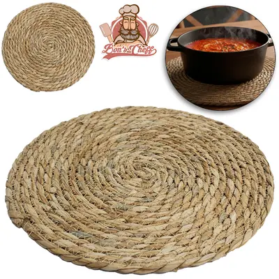 TOALHA LUGAR AMERICANO REDONDA FIBRAS NATURAIS TIPO VIME 30CM DE Ø BONS CHEFF