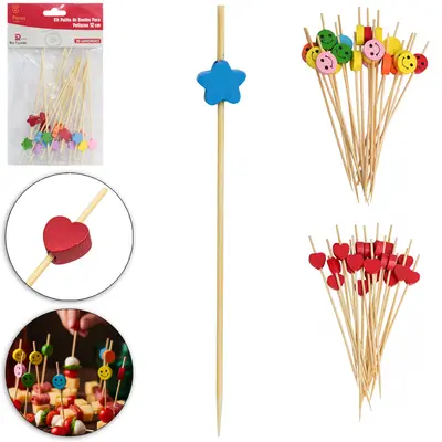 GARFO / GARFINHO PALITO DE BAMBU PARA FRUTAS E PETISCOS 20 PECAS 12CM