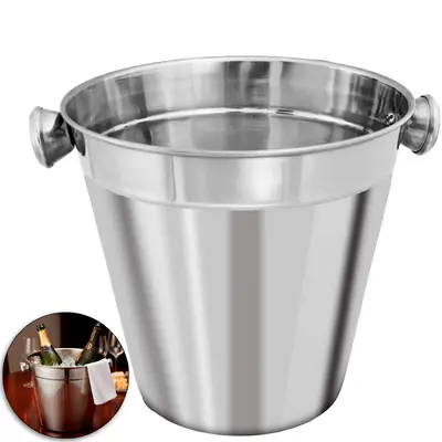 BALDE DE GELO REDONDO DE INOX COM ALCA 1280ML 13,5X14CM DE Ø