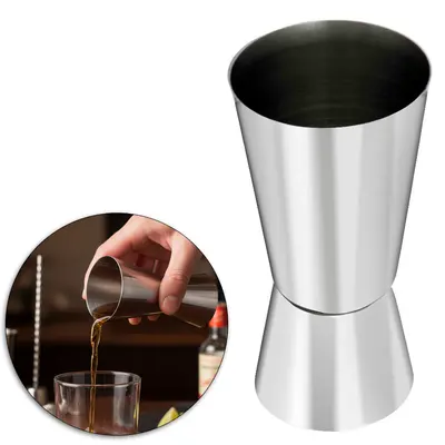 DOSADOR DE BEBIDA / COPO DE DOSE / SHOT DUPLO DE INOX 50/25ML