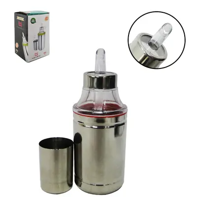 AZEITEIRO / VINAGREIRO DE ACRILICO / INOX COM BICO DOSADOR DE PLASTICO 250ML NA CAIXA
