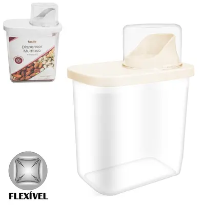 DISPENSER MULTIUSO DE PLASTICO PET FLEXIVEL COM COPO TAMPA GRADUADO FACILE 1000 / 100ML