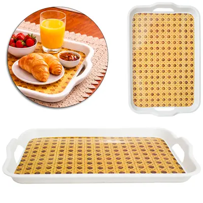 BANDEJA DE PLASTICO RETANGULAR COM ALCA 32,8X22,3CM