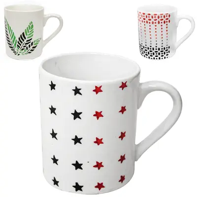 CANECA DE PORCELANA RUBI ESTAMPADA 330ML