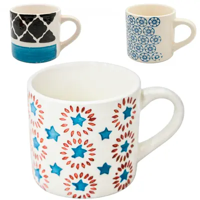 CANECA DE PORCELANA PARA CAFE LIA ESTAMPADA 90ML