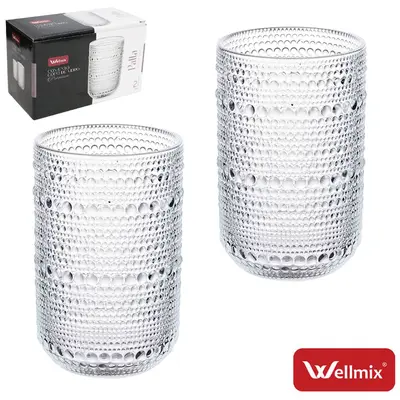 JOGO DE COPO DE VIDRO PREMIUM PALLA COLLECTION TRANSPARENTE COM 2 PECAS 280ML