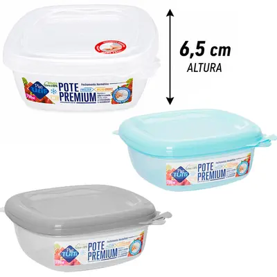 POTE ORGANIZADOR DE PLASTICO QUADRADO GRADUADO PREMIUM 796ML