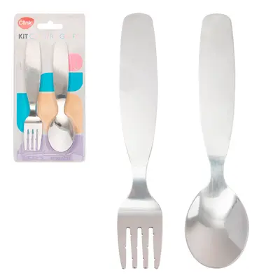 CONJUNTO DE TALHER INFANTIL DE INOX COM COLHER + GARFO
