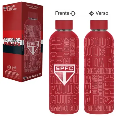 GARRAFA TERMICA RETA SAO PAULO DE INOX COM PAREDE DUPLA 500ML