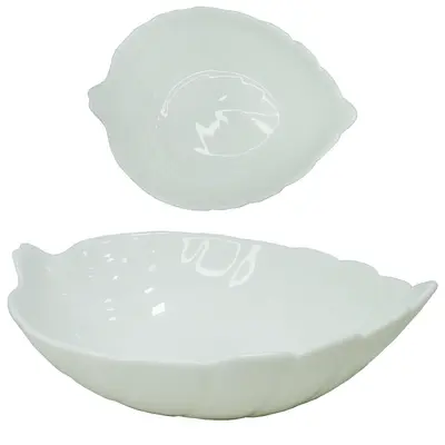PETISQUEIRA DE VIDRO FOLHA BRANCO 350ML 17X13X5CM