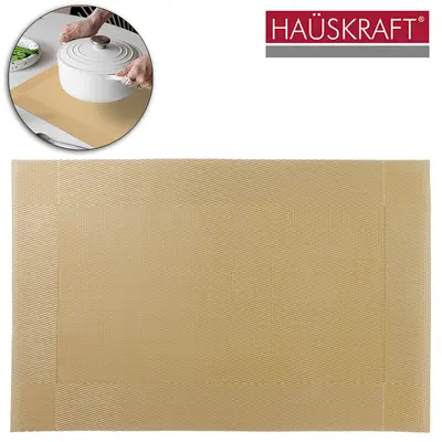TOALHA LUGAR AMERICANO DE PVC RETANGULAR GANA BEGE HAUSKRAFT 45X30CM