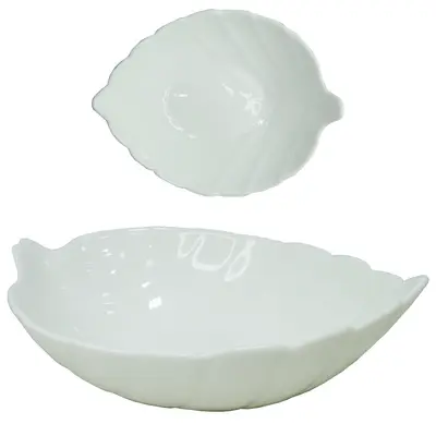 PETISQUEIRA DE VIDRO FOLHA BRANCO 200ML 14X11X5CM