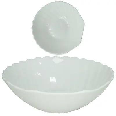 PETISQUEIRA DE VIDRO CONCHA BRANCO 400ML 15X5CM