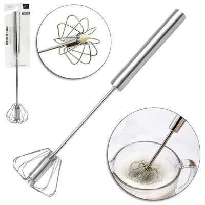 BATEDOR DE CLARA FOUET SEMI AUTOMATICO DE INOX 27X7,5CM