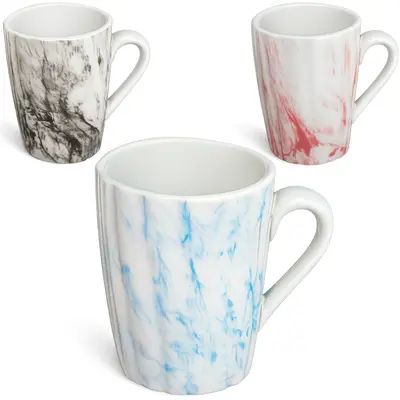 CANECA DE PORCELANA JADE MARMORIZADA 370ML