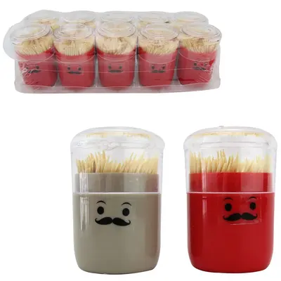 PALITEIRO DE ACRILICO COM 180 PALITOS DE BAMBU 7X5CM DE Ø