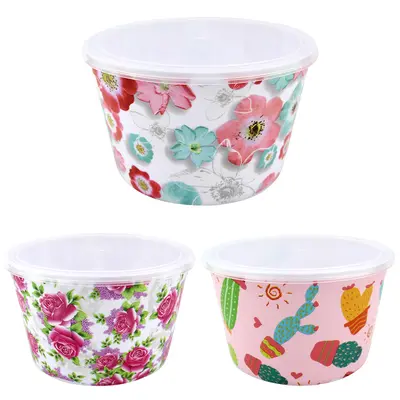 POTE DE PLASTICO REDONDO COM TAMPA ESTAMPAS SORTIDAS 1050ML