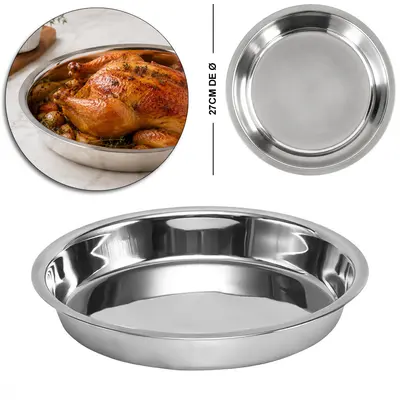 BANDEJA DE INOX REDONDA 3,5X27CM DE Ø