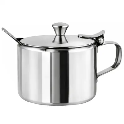 ACUCAREIRO COM TAMPA + COLHER DE INOX 250ML 5,8X8CM DE Ø